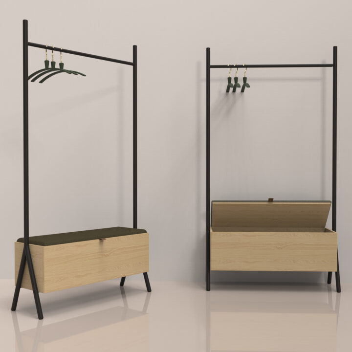 Esikunagi AALBORG pingiga 97x32xH180cm, tamm Esik ja Garderoob Esikumööbel