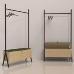 Esikunagi AALBORG pingiga 97x32xH180cm, tamm Esik ja Garderoob Esikumööbel