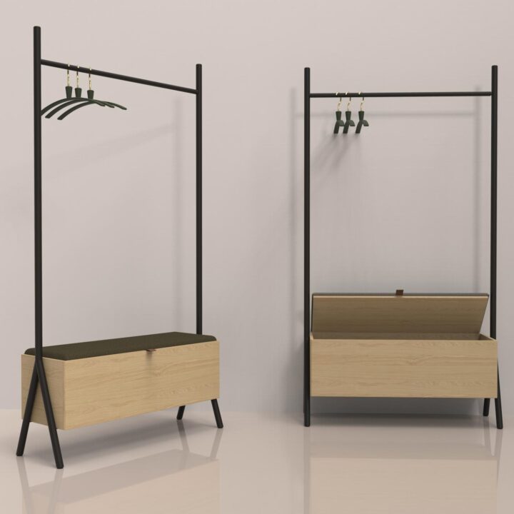 Esikunagi AALBORG pingiga 97x32xH180cm, tamm Esik ja Garderoob Esikumööbel