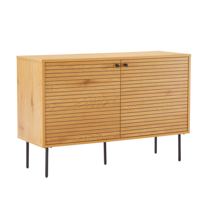 Kummut LINE 110x40xH74cm, tammedekooriga melamiin Elutoamööbel H01-700 Kapid