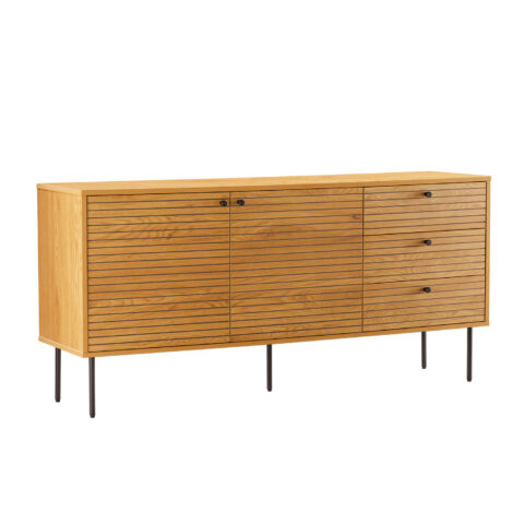 Kummut LINE 150x40xH74cm, tammedekooriga melamiin Elutoamööbel H01-700 Kapid