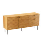 Kummut LINE 150x40xH74cm, tammedekooriga melamiin Elutoamööbel H01-700 Kapid