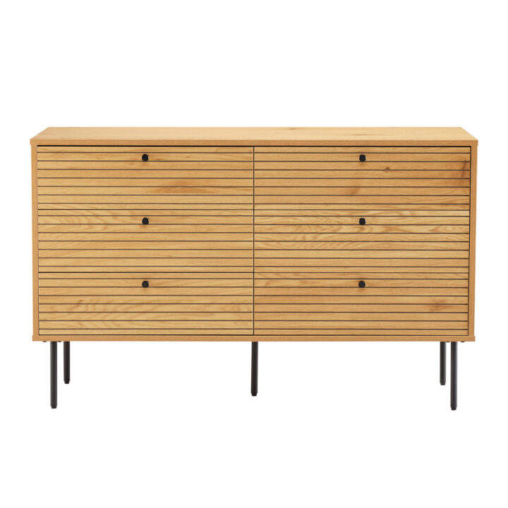 Kummut LINE 120x40xH75cm, tammedekooriga melamiin Elutoamööbel H01-700 Kapid, kummutid ja riiulid