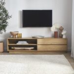 TV laud SACHA 180x40xH43cm, tammedekooriga melamiin Elutoamööbel H01-800 TV-alused