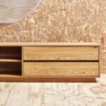 TV laud SACHA 180x40xH43cm, tammedekooriga melamiin Elutoamööbel H01-800 TV-alused