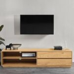 TV laud SACHA 180x40xH43cm, tammedekooriga melamiin Elutoamööbel H01-800 TV-alused