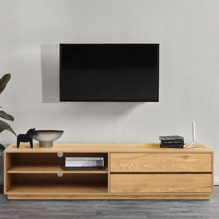 TV laud SACHA 180x40xH43cm, tammedekooriga melamiin Elutoamööbel H01-800 TV-alused
