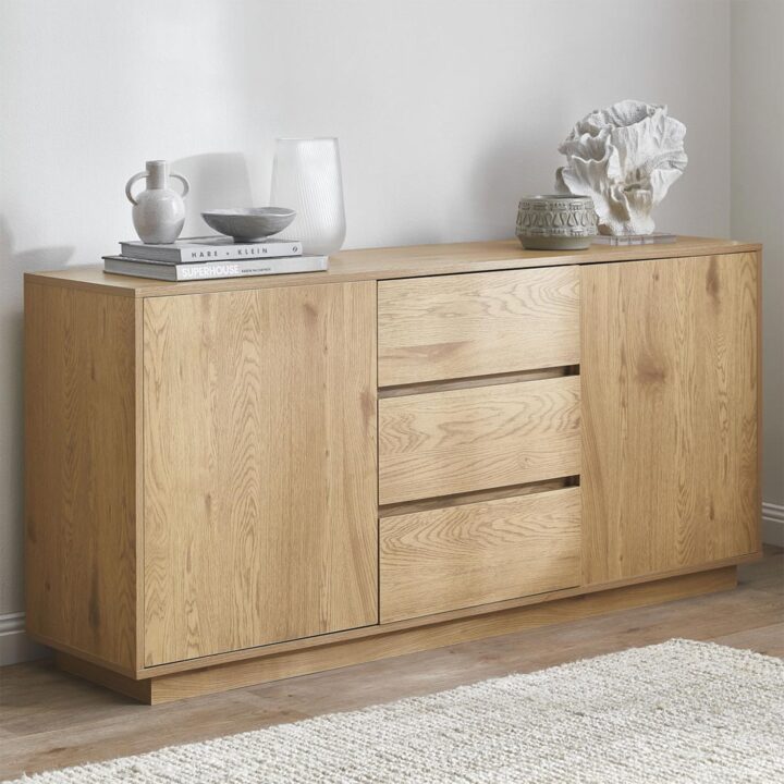 Kummut SACHA 160x40xH74cm, tammedekooriga melamiin Elutoamööbel H01-700 Kapid