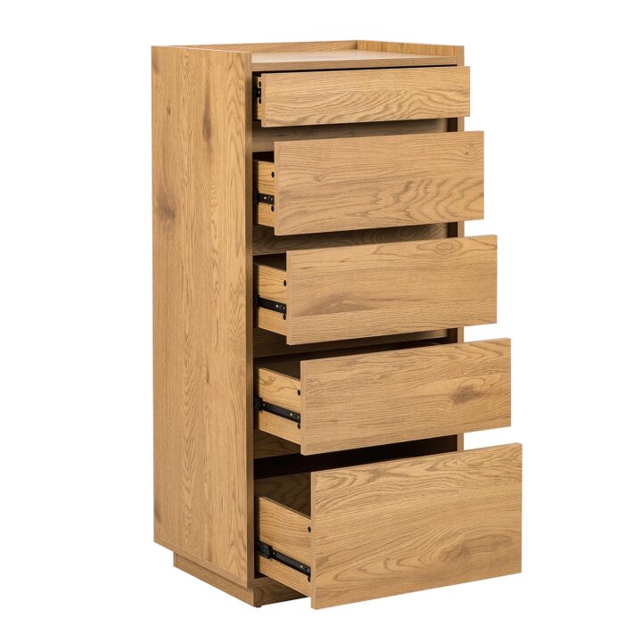 Kummut SACHA 50x40xH109cm, tammedekooriga melamiin Elutoamööbel H01-700 Kapid