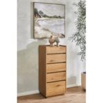 Kummut SACHA 50x40xH109cm, tammedekooriga melamiin Elutoamööbel H01-700 Kapid