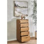 Kummut SACHA 50x40xH109cm, tammedekooriga melamiin Elutoamööbel H01-700 Kapid