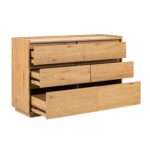 Kummut SACHA 120x40xH80cm, tammedekooriga melamiin Elutoamööbel H01-700 Kapid