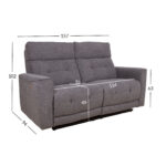 Diivan BOSCO 2-kohaline elektriline recliner 157x94xH102cm, hall Diivanid