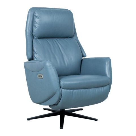Tugitool DAMIANO elektriline recliner 72x84xH116cm, sinine nahk Elutoamööbel