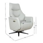 Tugitool DAYANA elektriline recliner 74x84xH115cm, beež nahk Elutoamööbel