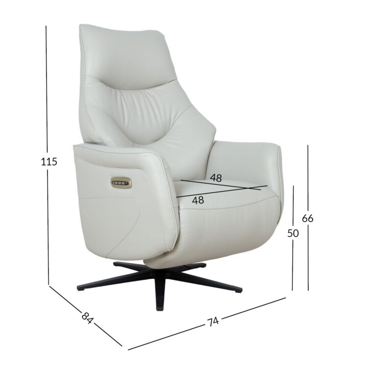 Tugitool DAYANA elektriline recliner 74x84xH115cm, beež nahk Elutoamööbel