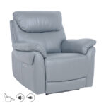 Tugitool BOWEN elektriline recliner 95x86xH102cm, hallikasbeež naturaalne nahk Elutoamööbel