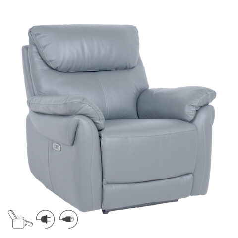 Tugitool BOWEN elektriline recliner 95x86xH102cm, hallikasbeež naturaalne nahk Elutoamööbel