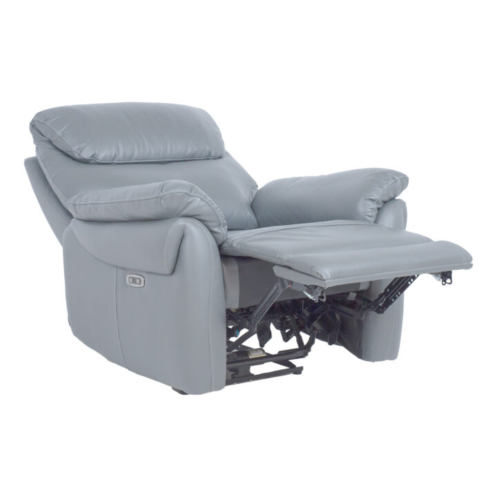 Tugitool BOWEN elektriline recliner 95x86xH102cm, hallikasbeež naturaalne nahk Elutoamööbel