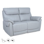 Diivan BOWEN 2-kohaline elektriline recliner 150x86xH102cm, hallikasbeež naturaalne nahk Diivanid