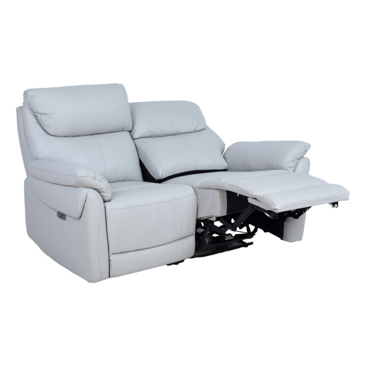Diivan BOWEN 2-kohaline elektriline recliner 150x86xH102cm, hallikasbeež naturaalne nahk Diivanid