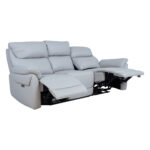 Diivan BOWEN 3-kohaline elektriline recliner 206x86xH102cm, hallikasbeež naturaalne nahk Diivanid