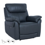 Tugitool BOWEN elektriline recliner 95x86xH102cm, tumehall naturaalne nahk Elutoamööbel