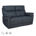 Diivan BOWEN 2-kohaline elektriline recliner 150x86xH102cm, tumehall naturaalne nahk Diivanid