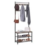 Riidenagi  70x32x177cm, valge, hele elevandiluu + must Riidestanged ja nagid