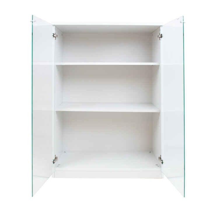 Kapp ERGO 80×44,5xH115,5cm, hallikasvalge, mööbliplaat, klaas Kodukontor ERGO