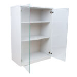 Kapp ERGO 80×44,5xH115,5cm, hallikasvalge, mööbliplaat, klaas Kodukontor ERGO