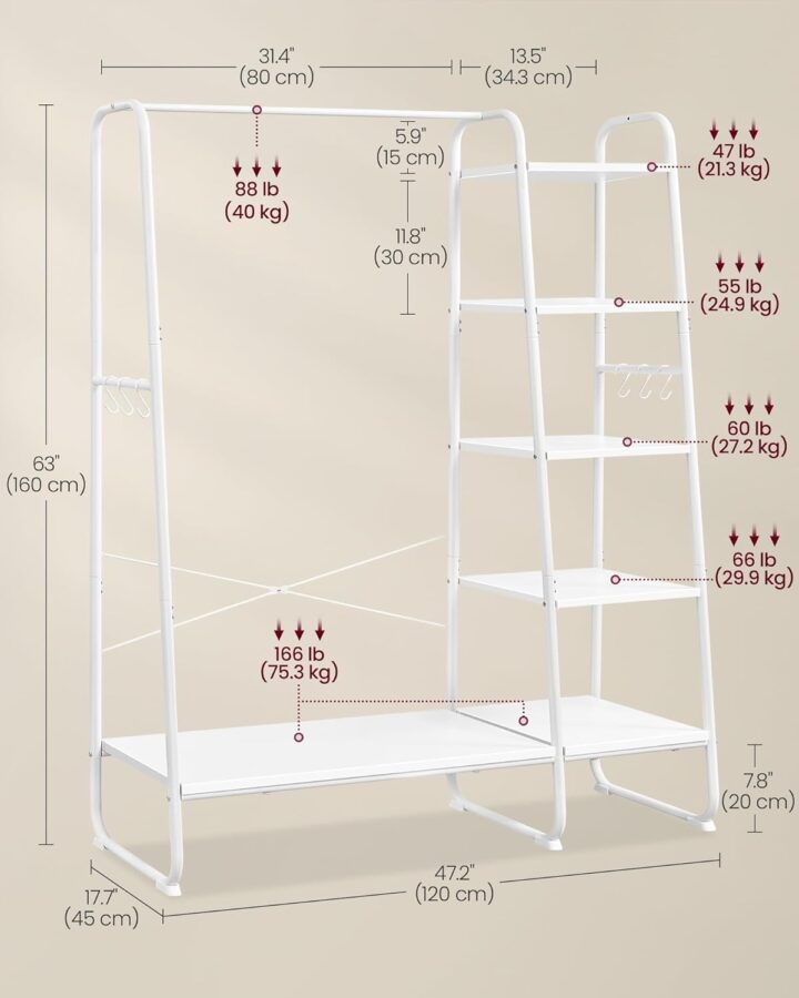 Riidenagid 120x45x160cm Riidestanged ja nagid