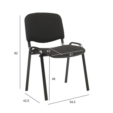 Klienditool ISO, 54,5×42,5xH82cm, iste: kangas, värvus: must, raam: must Klienditoolid ISO