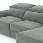 Nurgadiivanvoodi TITO 235×94/141,5xH96cm, helehall Diivanid Diivanid