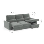 Nurgadiivanvoodi TITO 235×94/141,5xH96cm, helehall Diivanid Diivanid