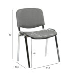 Klienditool ISO, 54,5×42,5xH82cm, iste: kangas: värvus: hall, raam: kroomitud Klienditoolid ISO