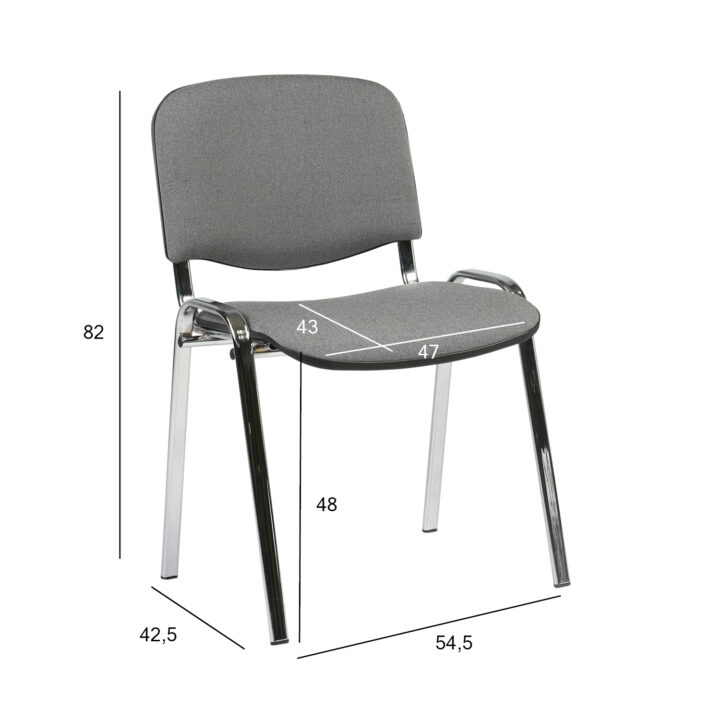 Klienditool ISO, 54,5×42,5xH82cm, iste: kangas: värvus: hall, raam: kroomitud Klienditoolid ISO