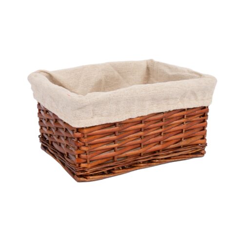 Korv MAX-2, 24x18xH12cm, tumepruun punutis, beež kangas Esik ja Garderoob Korvid ja korvriiulid