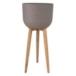Lillepott SANDSTONE puidust jalgadega D40xH97cm, pruun Betoon ja kivi Betoon ja kivi