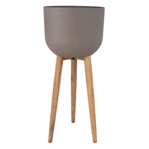 Lillepott SANDSTONE puidust jalgadega D40xH97cm, pruun Betoon ja kivi Betoon ja kivi