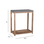 Riiul SANDSTONE 65,5×34,5xH75cm, hall fiibertsement, puidust raam Riiulid Betoon ja kivi G4y