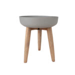 Lillepott SANDSTONE puidust jalgadega D36,5xH43cm, hall Betoon ja kivi Betoon ja kivi