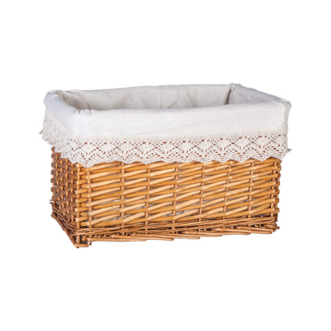 Korv MAX-4, 40x26xH24cm, helepruun punutis, pitsiga kangas Esik ja Garderoob Korvid ja korvriiulid