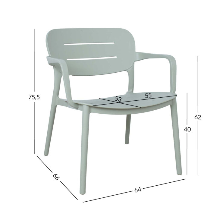Tool MANGO 64x66xH75,5cm, rohekashall plastik Aiatoolid ja aiapingid