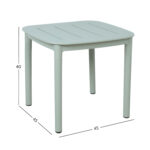 Laud MANGO 45x45xH40cm, rohekashall plastik Aialauad