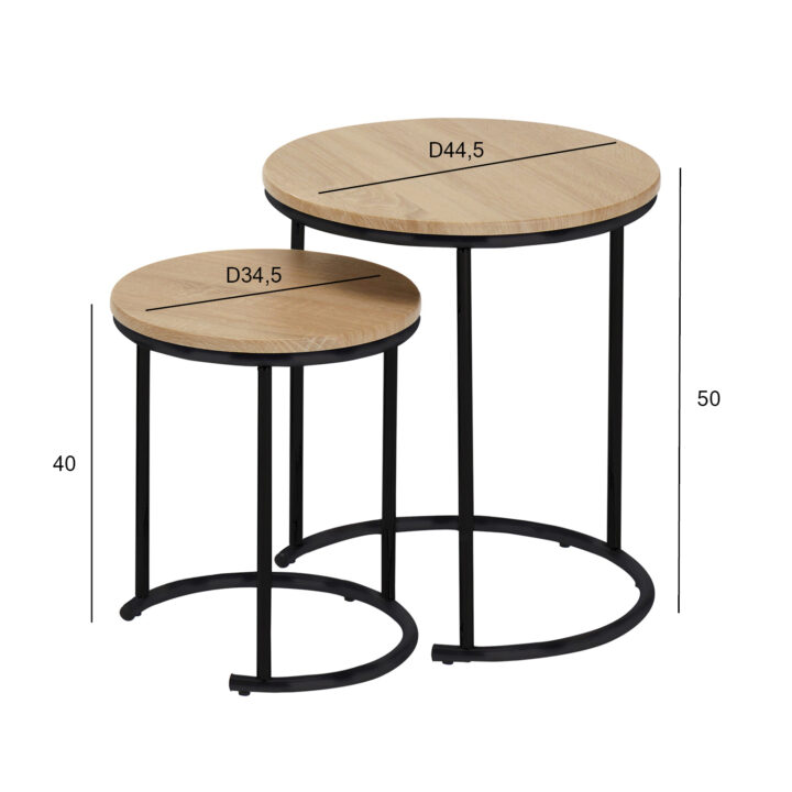 Abilaud ELTO D44,5xH50cm, D34,5xH40cm, laminaatplaat, terasjalad Diivanilauad ja abilauad Diivanilauad ja abilauad