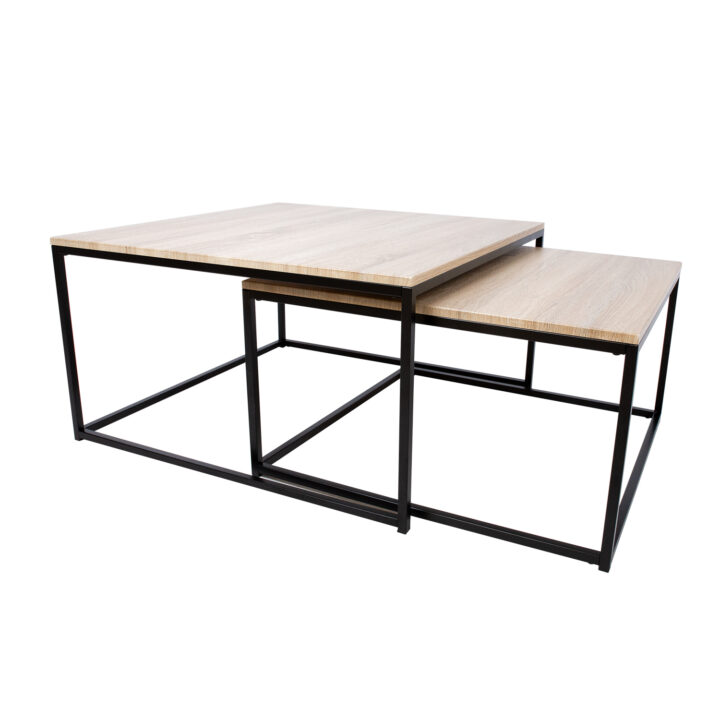 Diivanilaud ELT 75x75xH40cm, 65x65xH35cm, helepruun, laminaatplaat, terasjalad Diivanilauad ja abilauad Diivanilauad ja abilauad