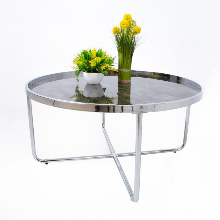 Diivanilaud ASTOR D80xH40cm, hall, klaas, terasjalad Diivanilauad ja abilauad Diivanilauad ja abilauad