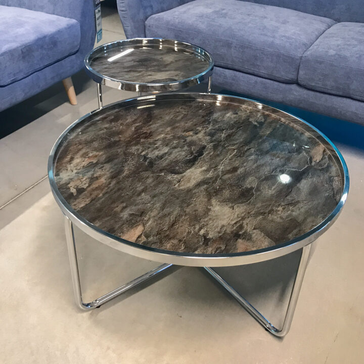 Diivanilaud ASTOR D80xH40cm, hall, klaas, terasjalad Diivanilauad ja abilauad Diivanilauad ja abilauad