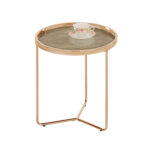 Abilaud ASTOR D45xH49cm, kuldne, klaas, terasjalad Diivanilauad ja abilauad Diivanilauad ja abilauad